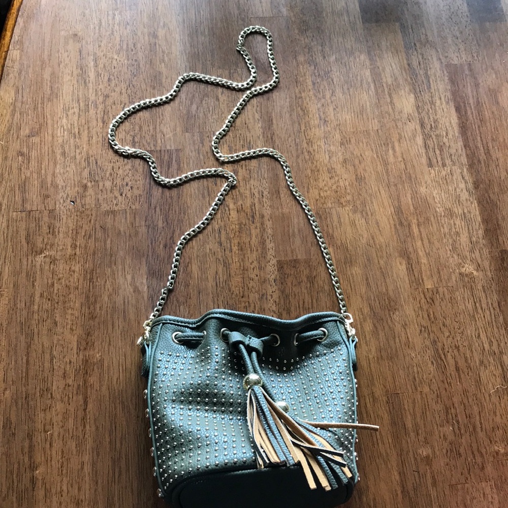 Studded Army Green CrossBody Bag